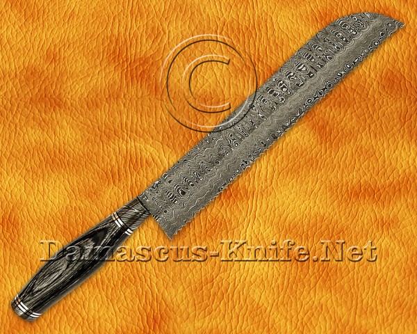 Personalized Damascus Steel Handmade Kitchen Knife Set 5 Knives Pakka Wood Handle