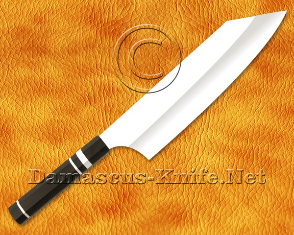 Personalized Stainless Steel Chef Knife Handmade Kitchen Bunka Knife Ebony Wood 3 Steel Ring Handle
