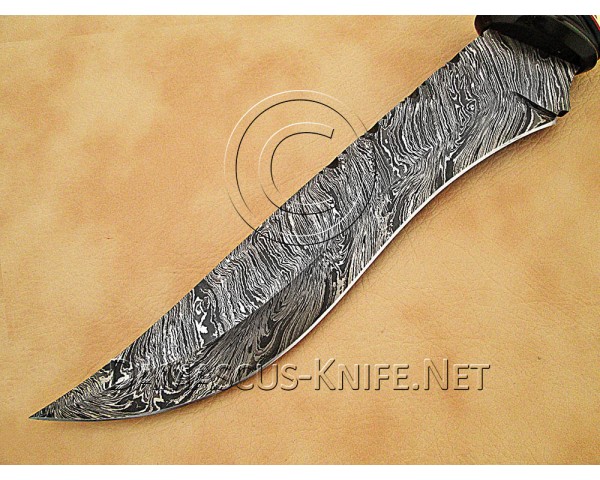 Personalized Handmade Damascus Steel Arts and Crafts Hunting and Survival Bowie Knife Bone Handle
