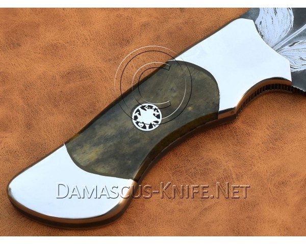 Personalized Handmade Damascus Mosaic Steel Arts and Crafts Hunting and Survival Skinner Knife
