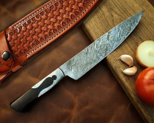 10" Full Integral Damascus Chef Knife - Ironwood CK660