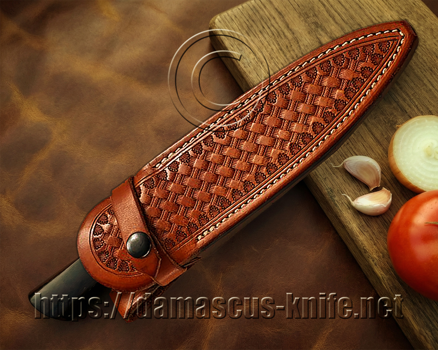 10" Full Integral Damascus Chef Knife - Ironwood CK660