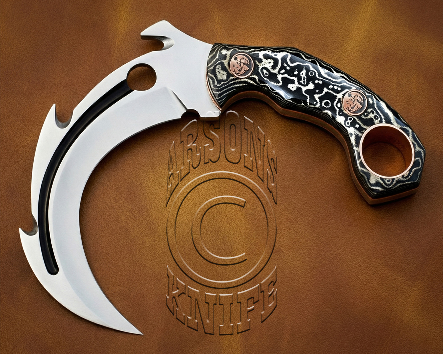 Handcrafted D2 Steel Curved Field-Utility Knife - CK724