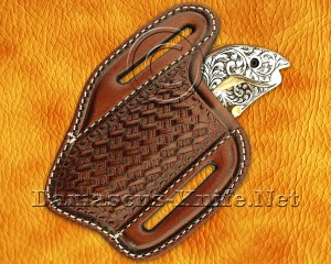 Hand Engraved 12C27 Folding Artisan Tool - 440B Steel Handle - FK753