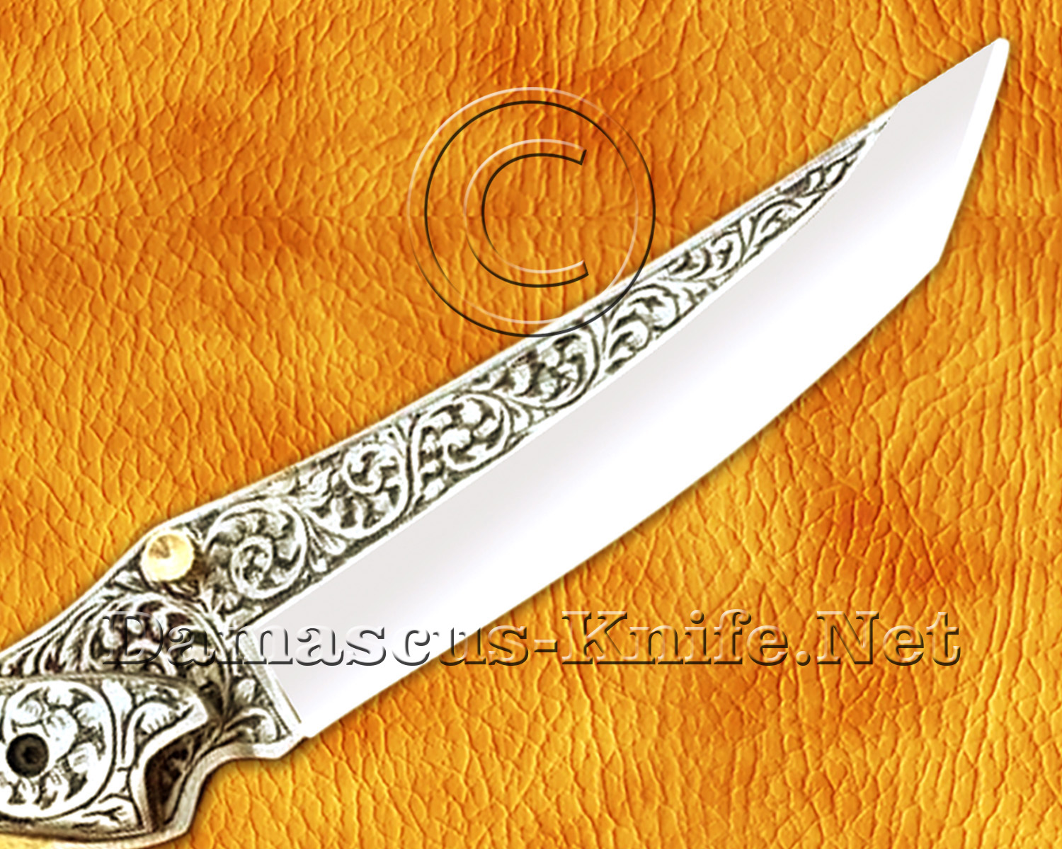Hand Engraved 12C27 Folding Artisan Tool - 440B Steel Handle - FK753 Hand Engraved 12C27 Folding Artisan Tool - 440B Steel Handle - FK753