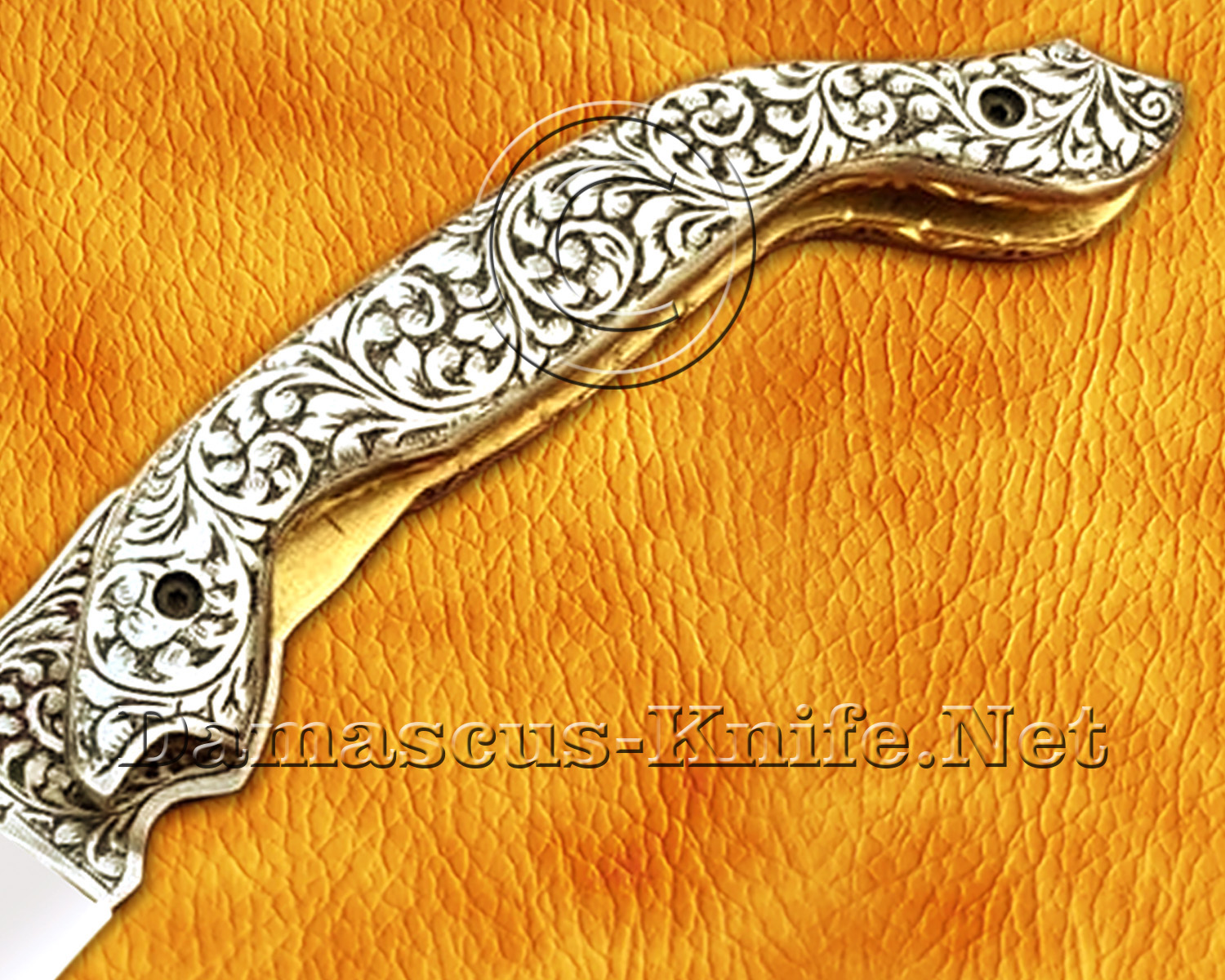 Hand Engraved 12C27 Folding Artisan Tool - 440B Steel Handle - FK753 Hand Engraved 12C27 Folding Artisan Tool - 440B Steel Handle - FK753