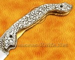 Hand Engraved 12C27 Folding Artisan Tool - 440B Steel Handle - FK753 Hand Engraved 12C27 Folding Artisan Tool - 440B Steel Handle - FK753