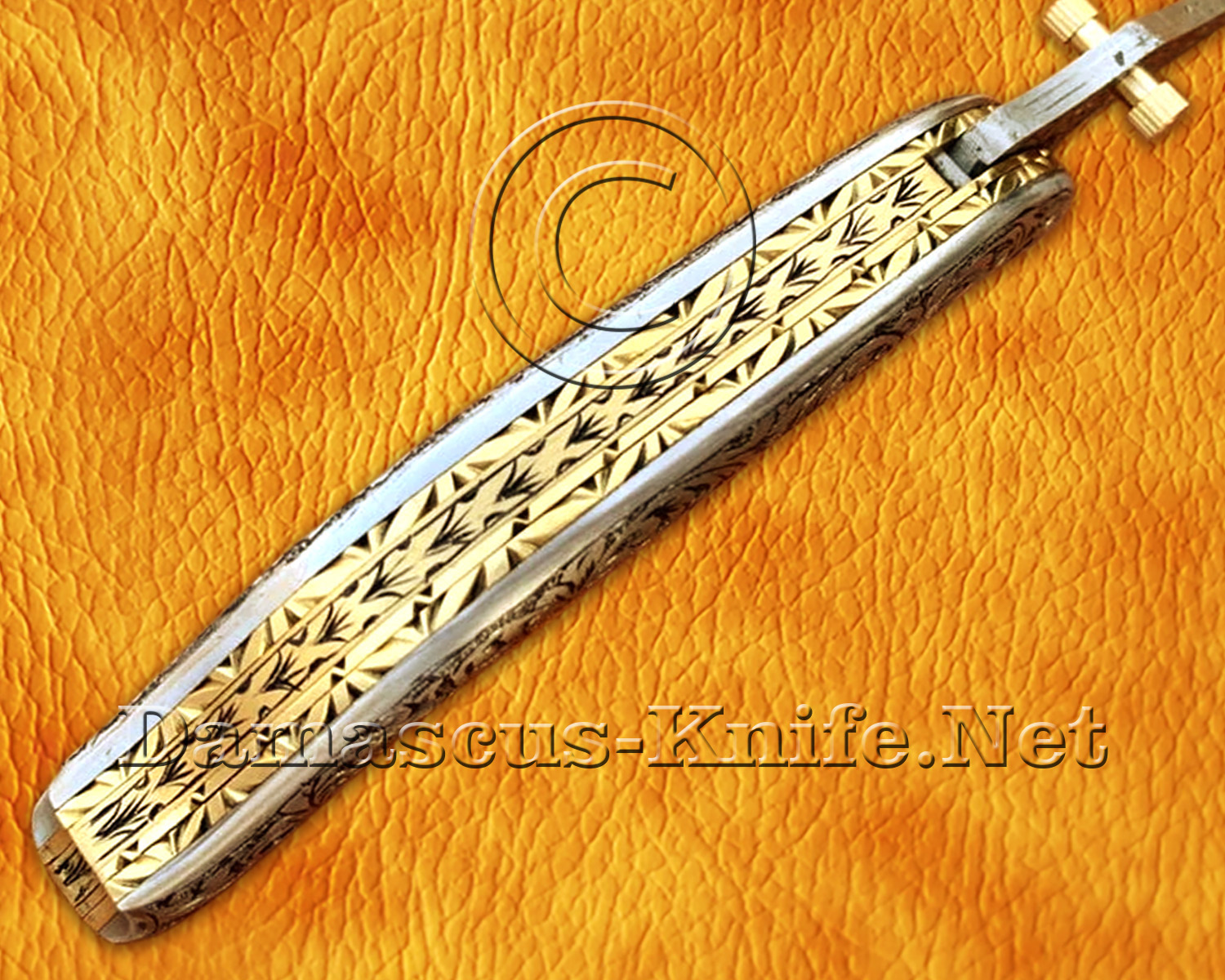 Hand Engraved 12C27 Folding Artisan Tool - 440B Steel Handle - FK753 Hand Engraved 12C27 Folding Artisan Tool - 440B Steel Handle - FK753