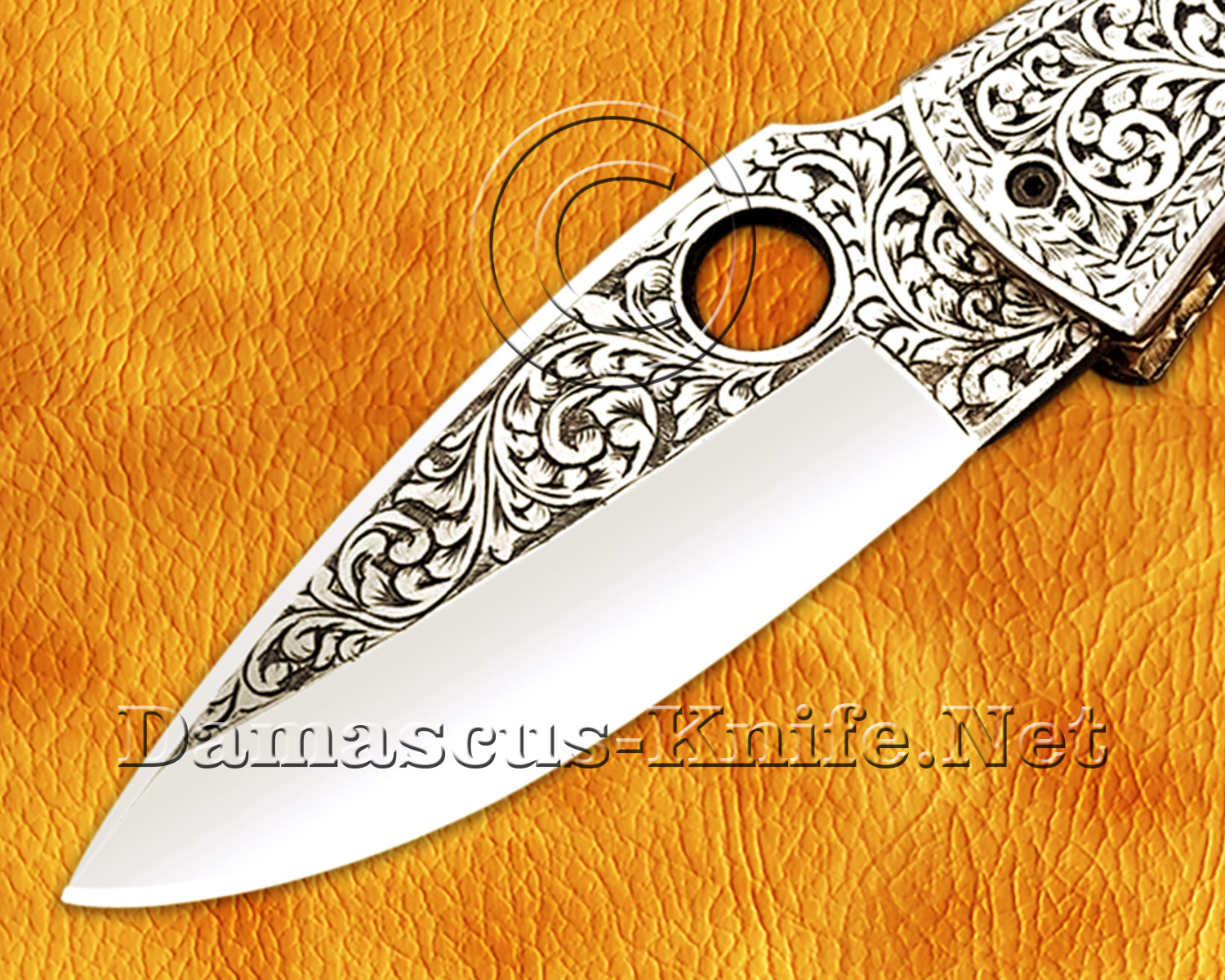 Hand Engraved 12C27 Folding Artisan Tool - 420B Steel Handle - FK756 Hand Engraved 12C27 Folding Artisan Tool - 420B Steel Handle - FK756