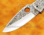 Hand Engraved 12C27 Folding Artisan Tool - 420B Steel Handle - FK756 Hand Engraved 12C27 Folding Artisan Tool - 420B Steel Handle - FK756