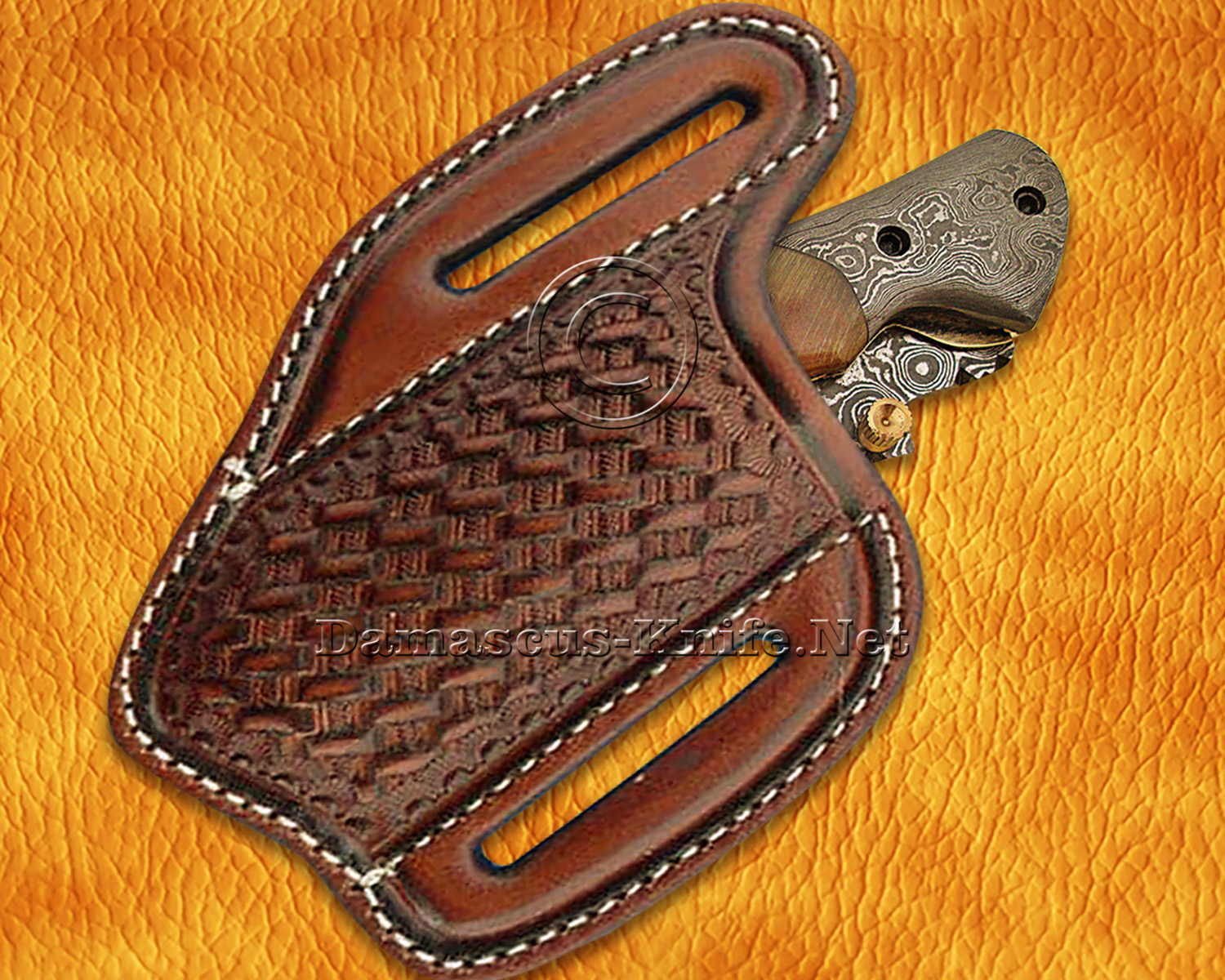 Custom Handmade Damascus Steel Folding Knife - Ram Horn - FK761