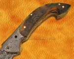 Custom Handmade Damascus Steel Folding Knife - Ram Horn - FK761
