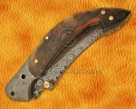 Custom Handmade Damascus Steel Folding Knife - Ram Horn - FK761
