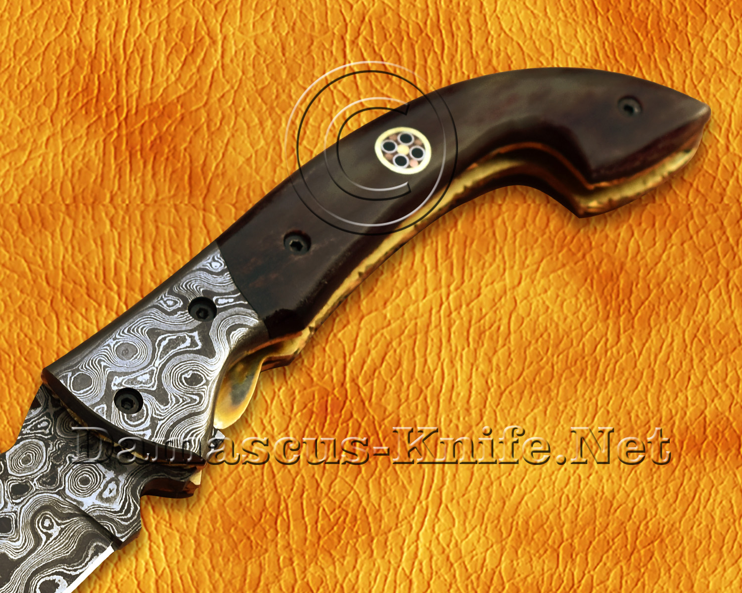 Custom Handmade Damascus Steel Folding Knife - Bone Handle - FK763 Custom Handmade Damascus Steel Folding Knife - Bone Handle - FK763
