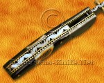 Custom Handmade Damascus Steel Folding Knife - Bone & Horn - FK769