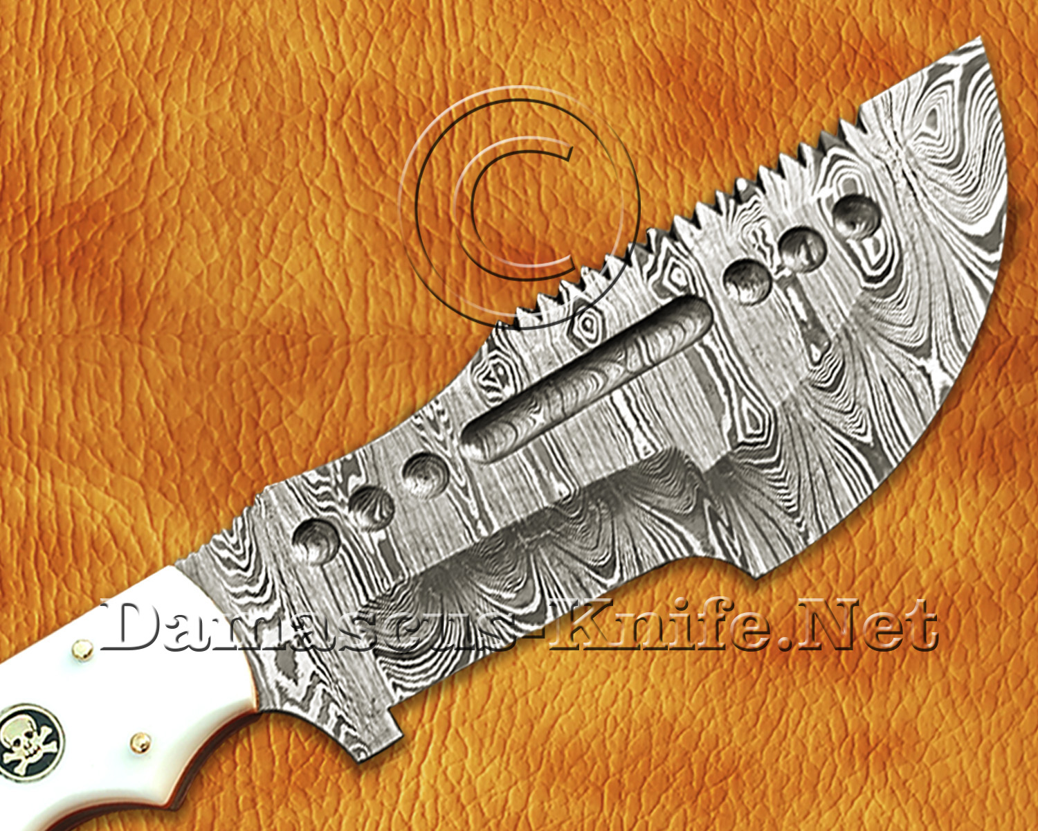 Damascus Artisan Multi-Purpose Kitchen Knife Duo - White Corian TK919A