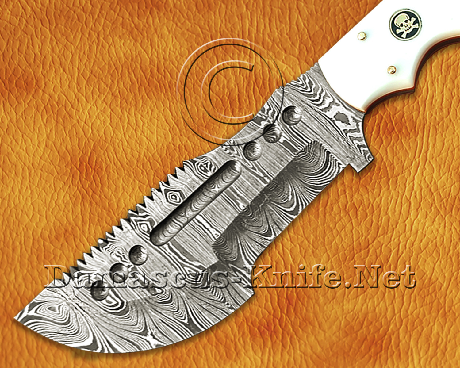 Damascus Artisan Multi-Purpose Kitchen Knife Duo - White Corian TK919A