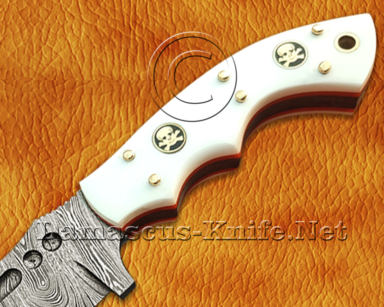 Damascus Artisan Multi-Purpose Kitchen Knife Duo - White Corian TK919A