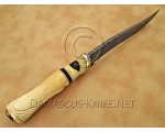 Handmade Damascus Steel Outdoor Field-Utility Implement - Carved Bone - CK883 Handmade Damascus Steel Outdoor Field-Utility Implement - Carved Bone - CK883