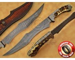 Artisan Damascus 17 inch Stag Kitchen Chef Knife CK885 Artisan Damascus 17 inch Stag Kitchen Chef Knife CK885
