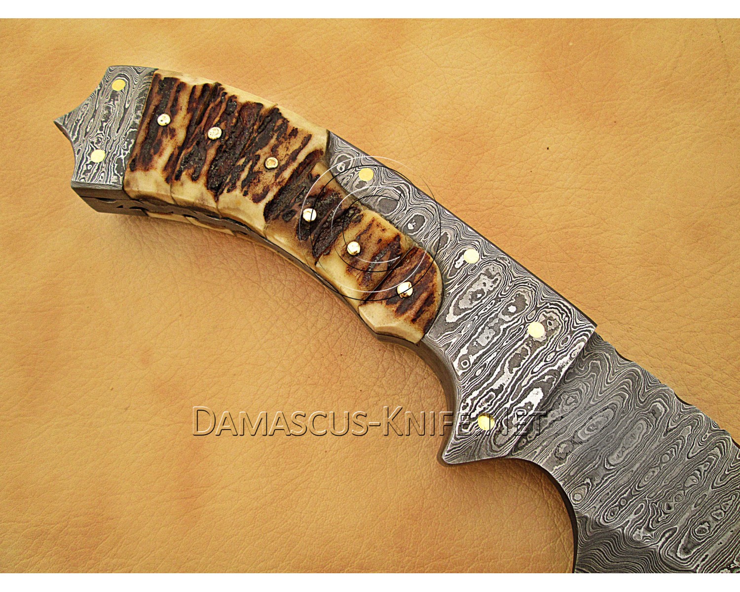 Artisan Damascus 17 inch Stag Kitchen Chef Knife CK885 Artisan Damascus 17 inch Stag Kitchen Chef Knife CK885