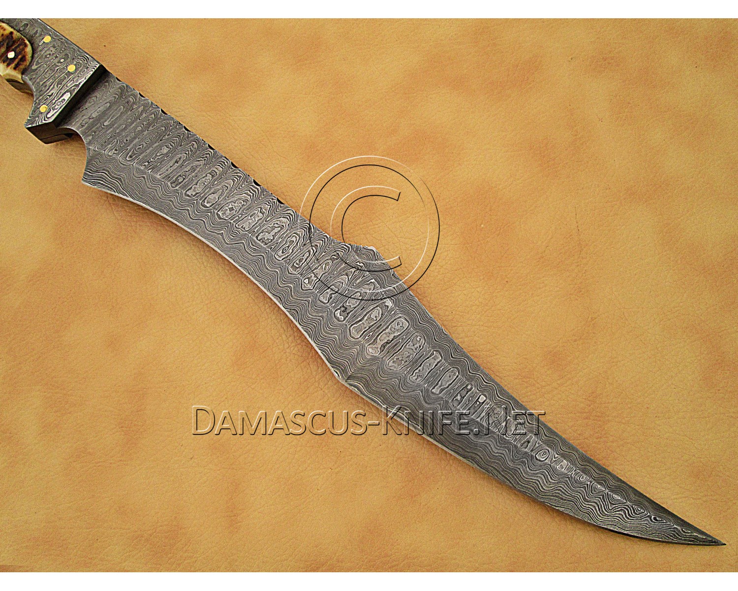 Artisan Damascus 17 inch Stag Kitchen Chef Knife CK885 Artisan Damascus 17 inch Stag Kitchen Chef Knife CK885