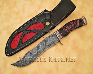 13" Damascus Artisan Prep Kitchen Knife - Horn & Brass CK887