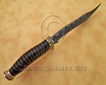 13" Damascus Artisan Prep Kitchen Knife - Horn & Brass CK887