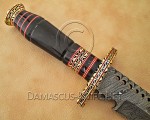 15" Damascus Artisan Prep Kitchen Knife - Horn & Brass CK888