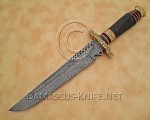 15" Damascus Artisan Prep Kitchen Knife - Horn & Brass CK888
