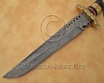 15" Damascus Artisan Prep Kitchen Knife - Horn & Brass CK888