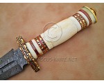 15" Damascus Twist Artisan Prep Kitchen Knife - Bone & Brass CK890