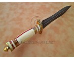 15" Damascus Twist Artisan Prep Kitchen Knife - Bone & Brass CK890