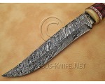 13" Damascus Raindrop Artisan Prep Kitchen Knife - Ram Horn CK891