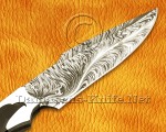 11" Damascus Feather Artisan Prep Kitchen Knife - Eagle Handle CK963