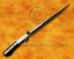 15" Damascus Feather Artisan Prep Kitchen Knife - Wolf Handle CK964