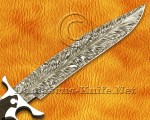 17.5" Damascus Feather Artisan Prep Kitchen Knife - Lion Handle CK965