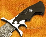 17.5" Damascus Feather Artisan Prep Kitchen Knife - Lion Handle CK965