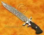 17.5" Damascus Feather Artisan Prep Kitchen Knife - Lion Handle CK965