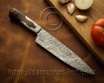 Artisan Damascus Full Integral Culinary Implement - Ironwood Keyhole Handle - CK660