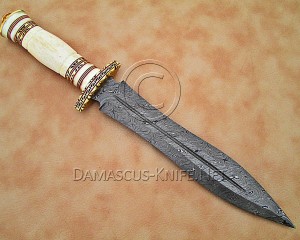 Hand-Forged Damascus Artisan Field-Utility Implement - Twist Pattern & Brass File-work - CK890 Hand-Forged Damascus Artisan Field-Utility Implement - Twist Pattern & Brass File-work - CK890