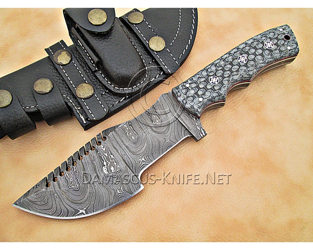 Artisan Damascus Multi-Zone Field-Utility Implement - Grey G10 - TK1006 Artisan Damascus Multi-Zone Field-Utility Implement - Grey G10 - TK1006