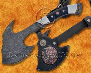 Custom Handmade Damascus Steel Outdoor Tomahawk Axe - G10 Handle - TA101