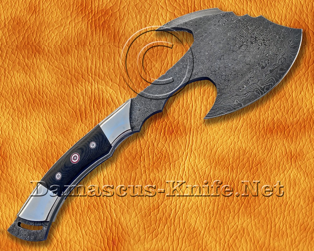Custom Handmade Damascus Steel Outdoor Tomahawk Axe - G10 Handle - TA101