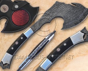 Custom Handmade Damascus Steel Outdoor Tomahawk Axe - G10 Handle - TA102