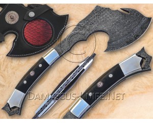 Custom Handmade Damascus Steel Outdoor Tomahawk Axe - G10 Handle - TA102