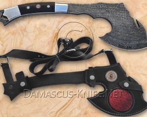 Custom Handmade Damascus Steel Outdoor Tomahawk Axe - G10 Handle - TA102