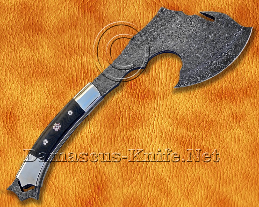 Custom Handmade Damascus Steel Outdoor Tomahawk Axe - G10 Handle - TA102 Custom Handmade Damascus Steel Outdoor Tomahawk Axe - G10 Handle - TA102