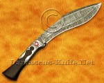Handmade Full Integral Damascus Field-Utility Implement - Integral Bolster &amp; Mosaic Pins - CK1060