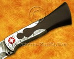 Handmade Full Integral Damascus Field-Utility Implement - Integral Bolster &amp; Mosaic Pins - CK1060